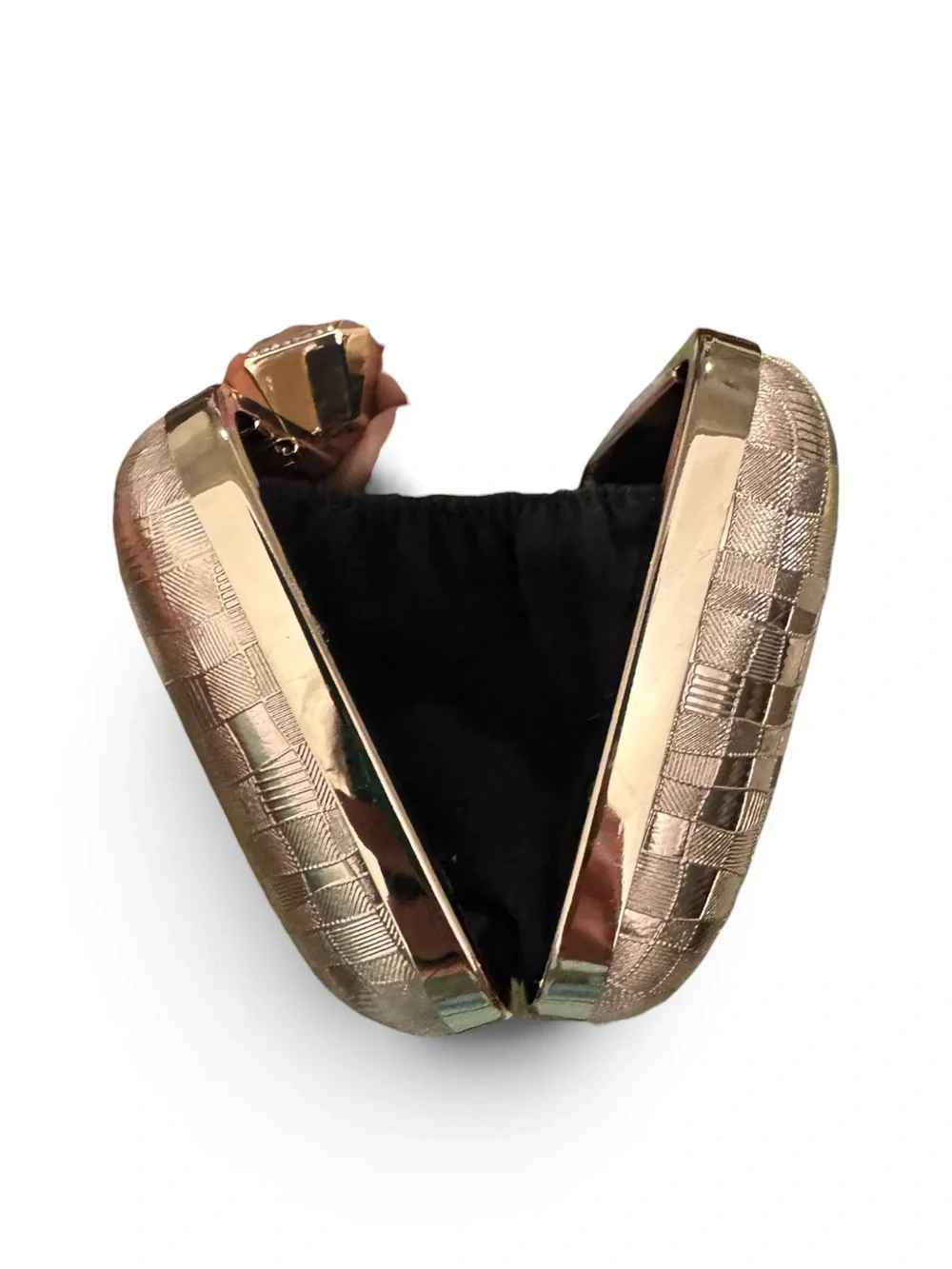 Champagne with a hint of Rose Gold evening clutch NWT